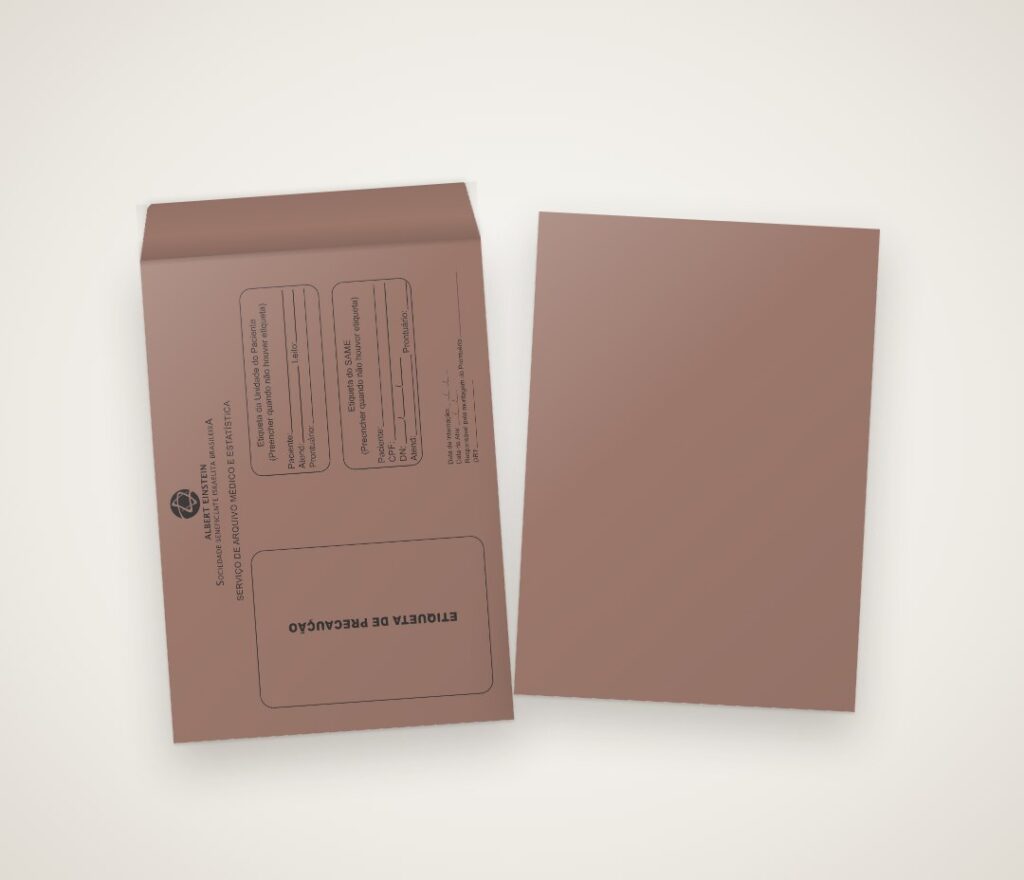 Envelope saco 24x34 personalizado para laudos e exames de imagem