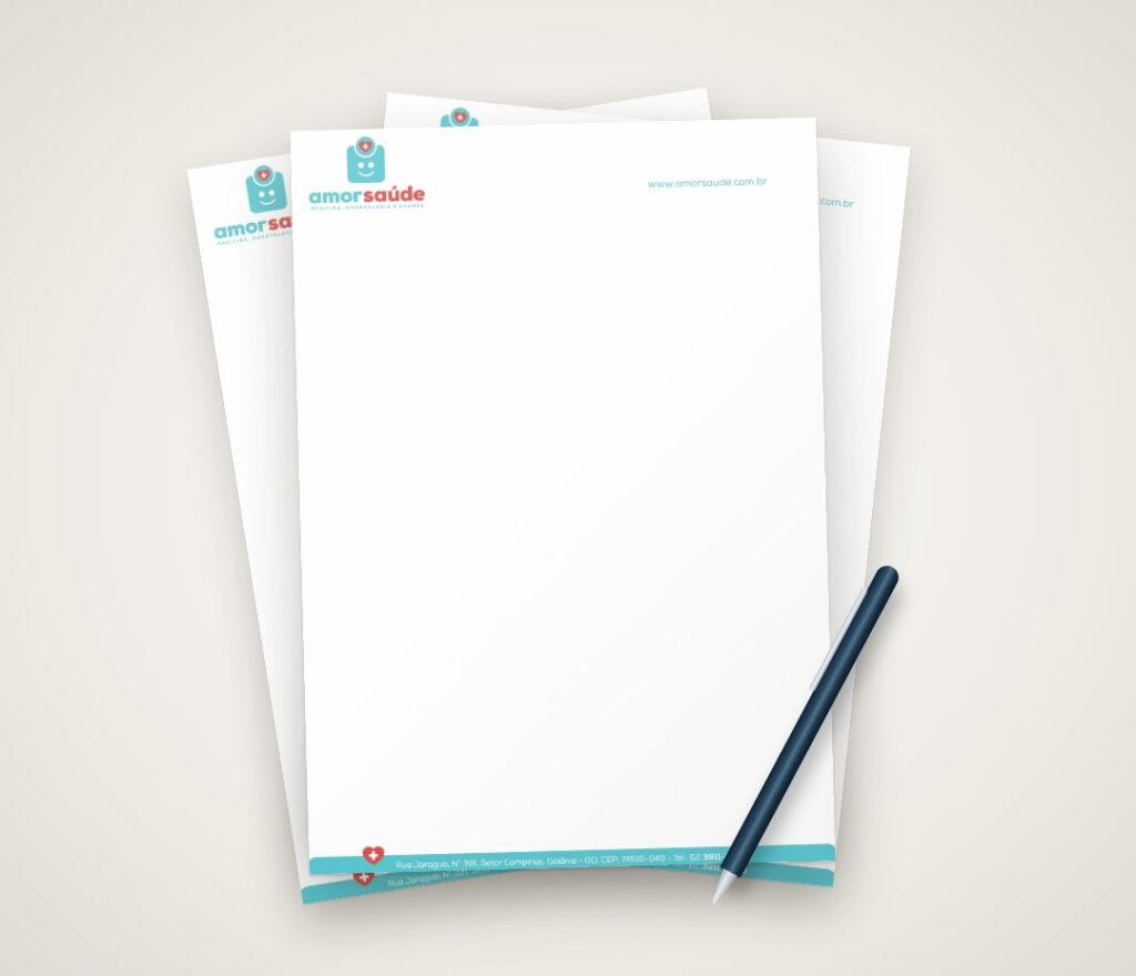 Receituário personalizado para clínica produzido pela Gráfica Aparecida